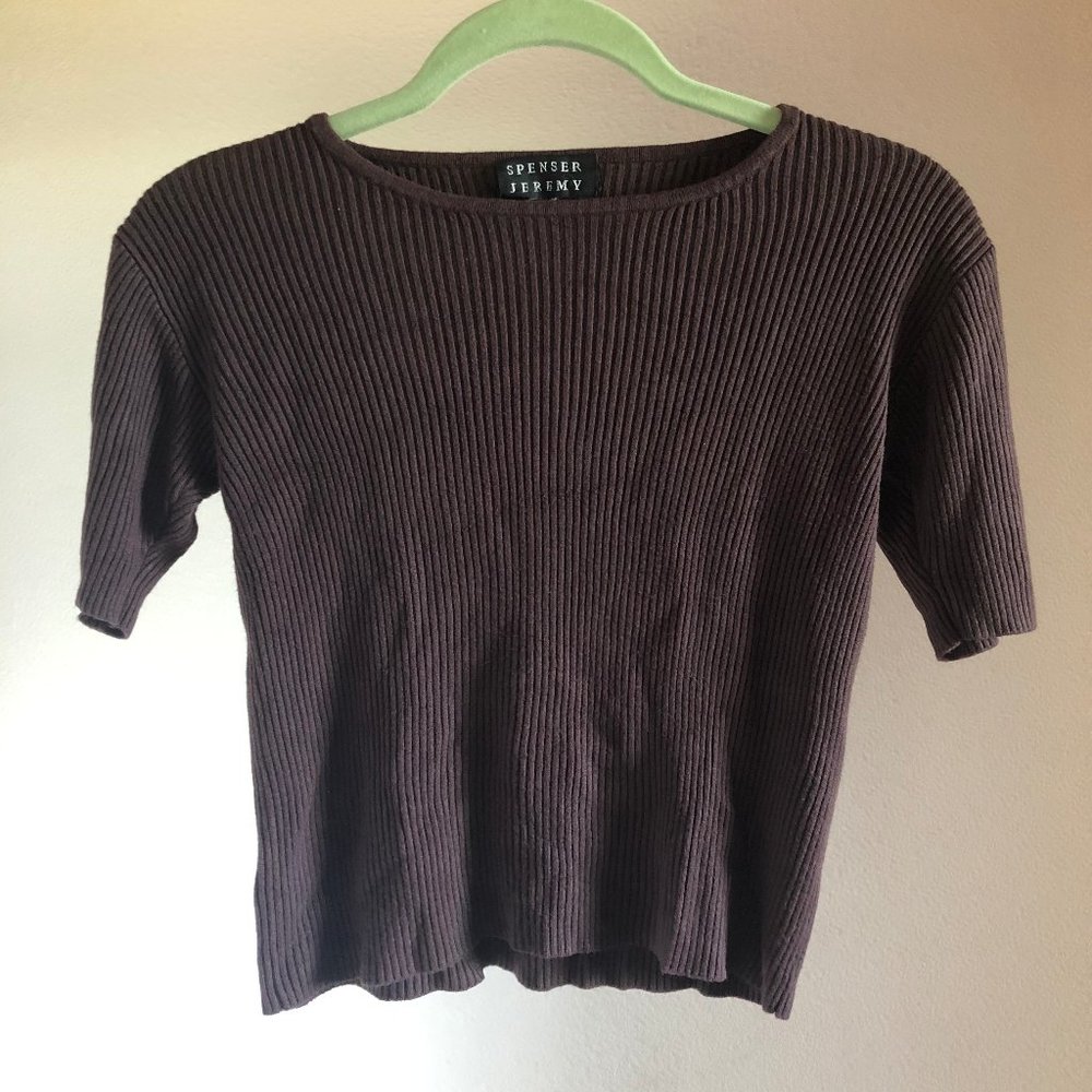 Dark Brown Ribbed Shirt